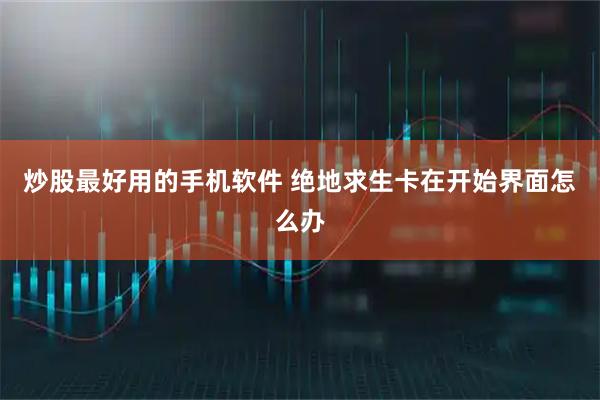 炒股最好用的手机软件 绝地求生卡在开始界面怎么办